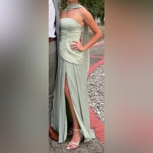 Azazie Tierney Dusty Sage Bridesmaid Dress